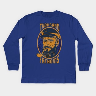 Thousand Fathoms Sailor Pipe Kids Long Sleeve T-Shirt